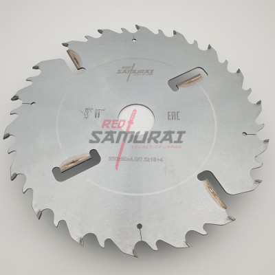 Пильный диск для многопильных станков с подрезными ножами RED SAMURAI 350x50x4.0/2.5x18+4 WZ