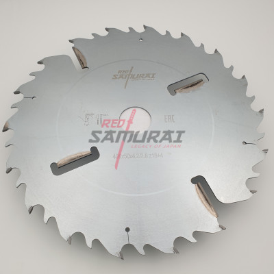 Пильный диск для многопильных станков с подрезными ножами RED SAMURAI 400x50x4.2/2.8x18+4 WZ