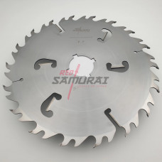 Пильный диск для многопильных станков с подрезными ножами RED SAMURAI 450x75x5.2/3.0 z18+18+6