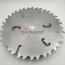 Пильный диск для многопильных станков с подрезными ножами RED SAMURAI 550х50х5.2/3.5 z18+18+6 WZ